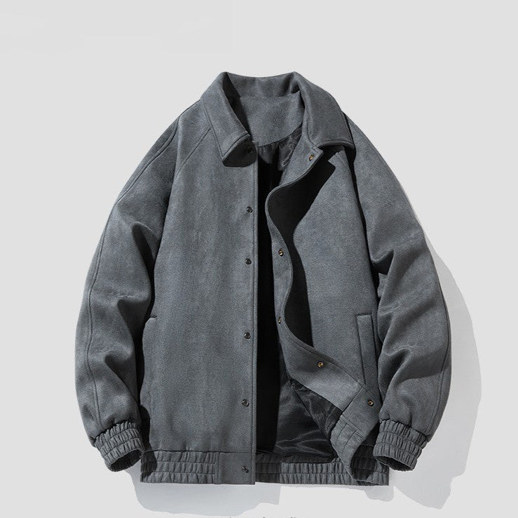 SENRA — Men's Faux Suede Jacket with Clean Structured Fit