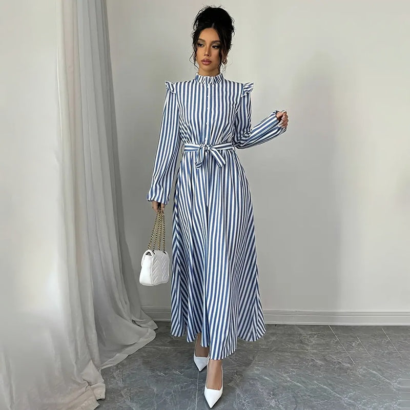 VANAN — Floral Maxi Dress with Soft Statement Drape