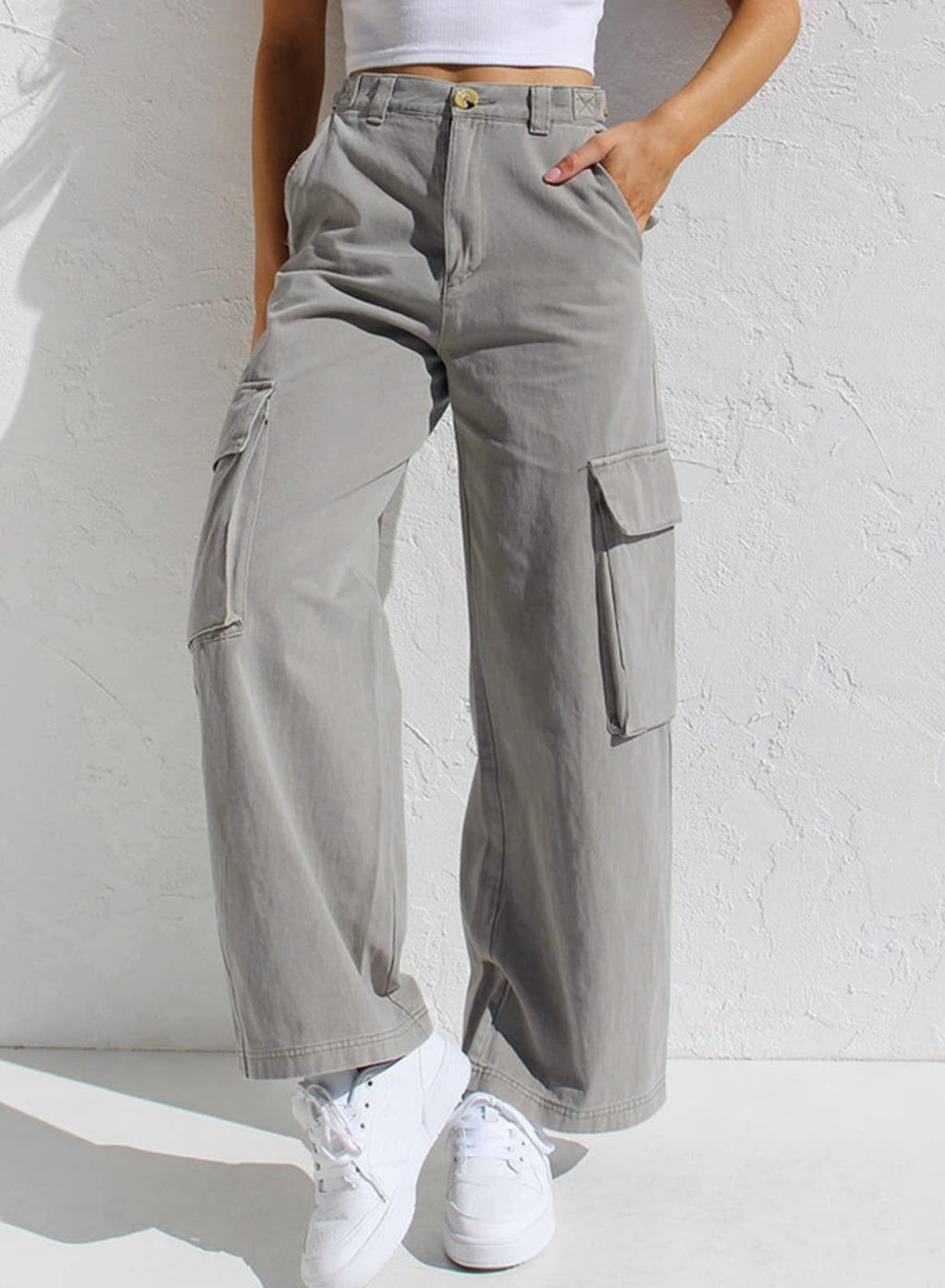 CAELRA — Women's Wide-Leg Cargo Denim Jeans Trousers