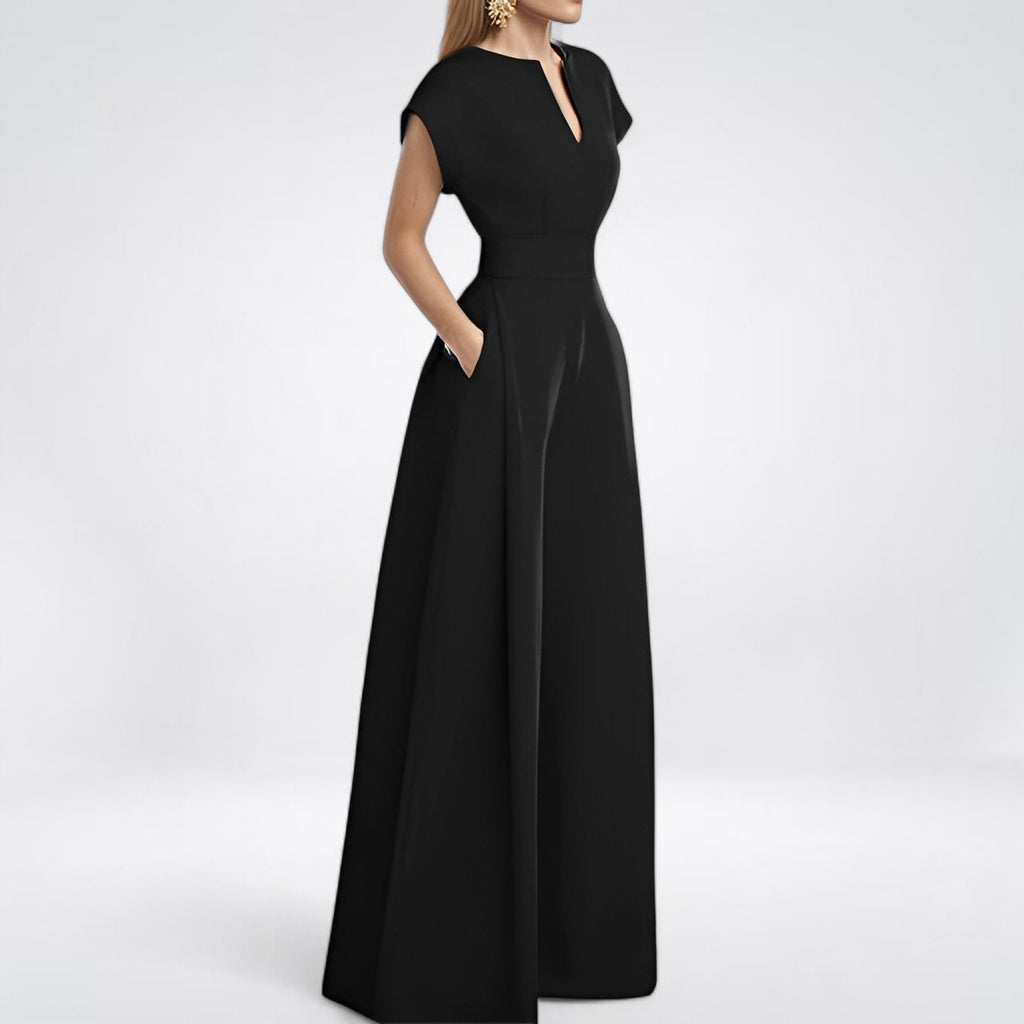 CORIN — Women's Sleeveless V-Neck Wide-Leg Jumpsuit