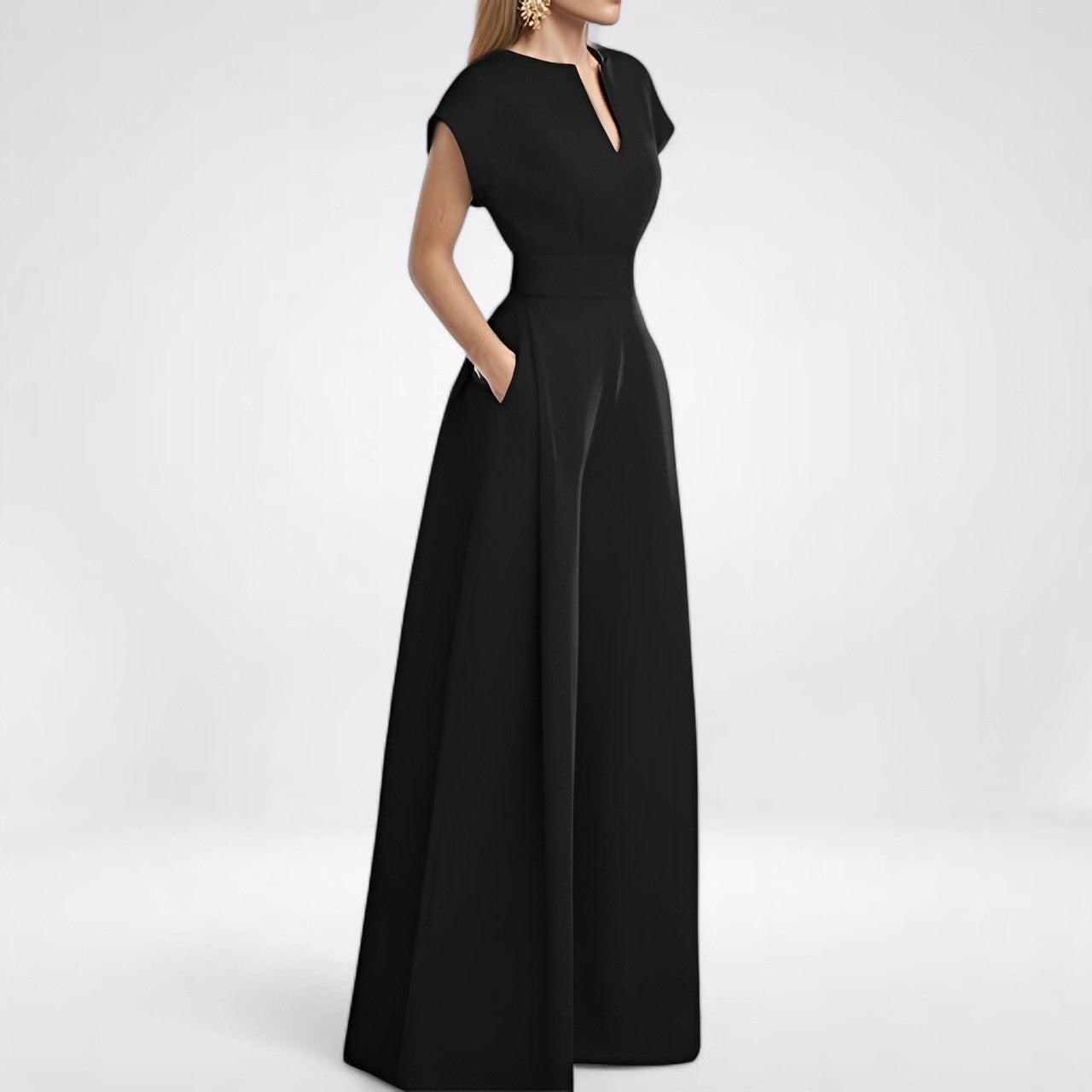 CORIN — Women's Sleeveless V-Neck Wide-Leg Jumpsuit