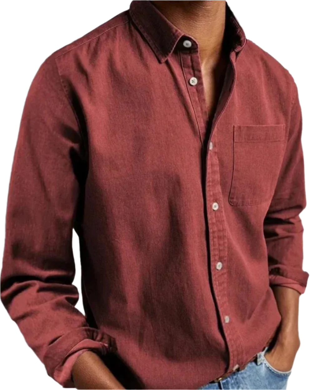 KORON — Soft Cotton Blend Casual Button Shirt for Men