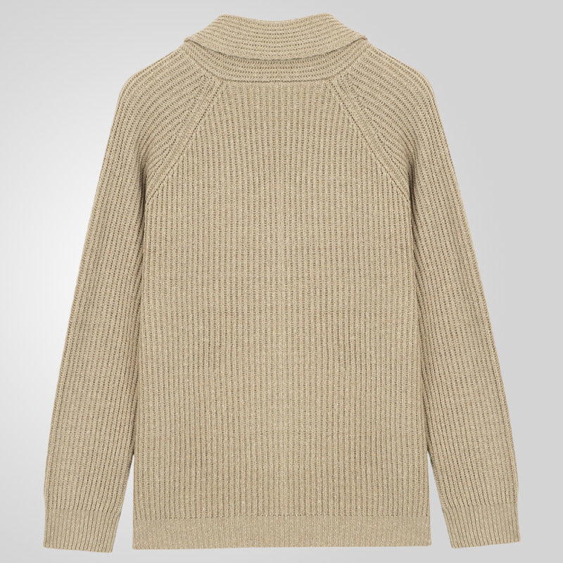 ZEVON — Men's Knit Cardigan with Lapel and Pockets