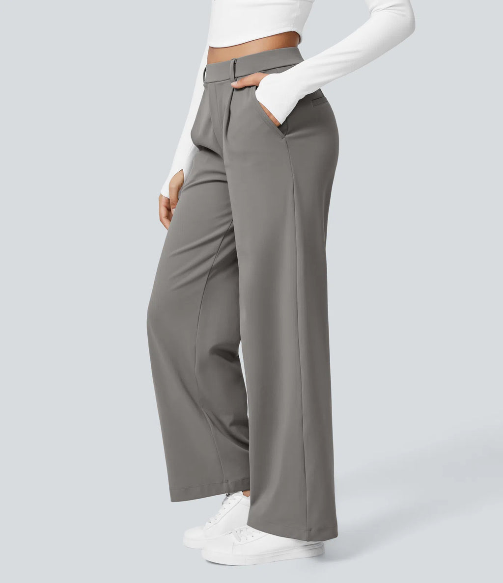 ELOR — Women's Wide-Leg Tailored Pants with Clean Drape
