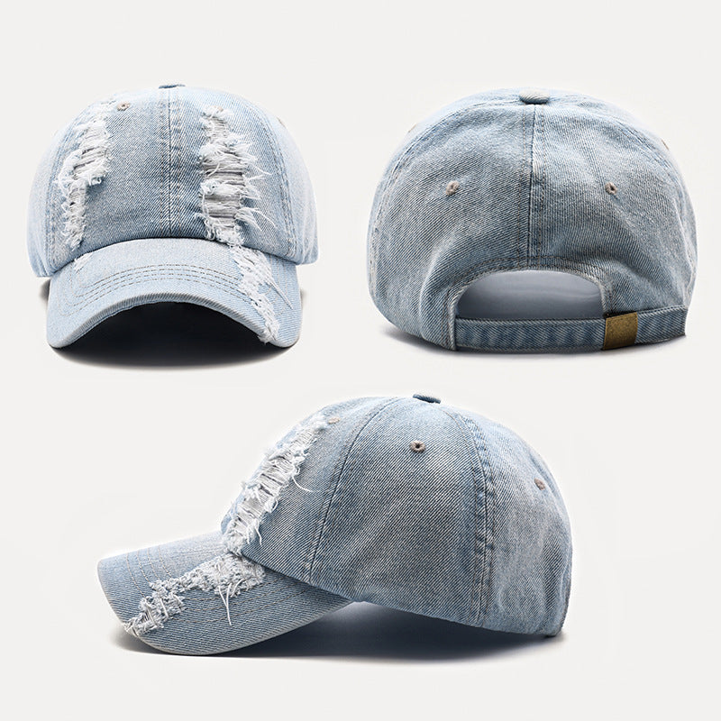 MORDEN — Distressed Denim Baseball Cap in Vintage Wash