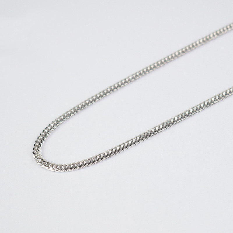 ZANAEL — Korean-Inspired Silver Cuban Chain Necklace