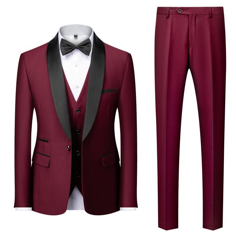 AXDEN — Men's Tailored Three-Piece Suit Set with Sharp Finish
