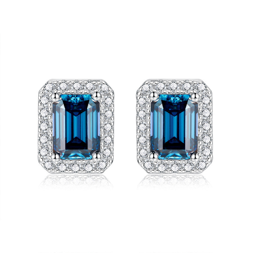 MAVELL — Emerald Cut Moissanite Stud Earrings for Women