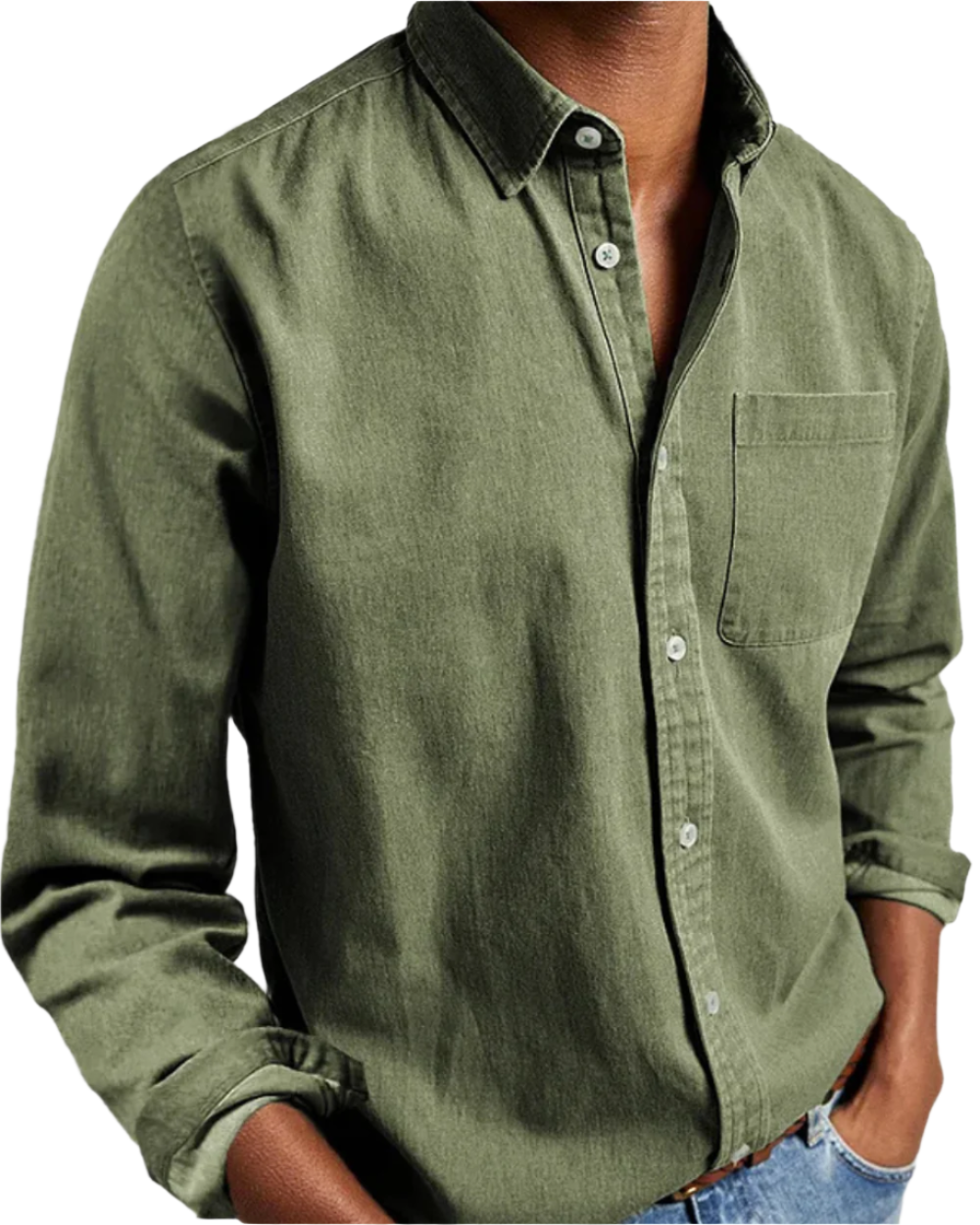 KORON — Soft Cotton Blend Casual Button Shirt for Men