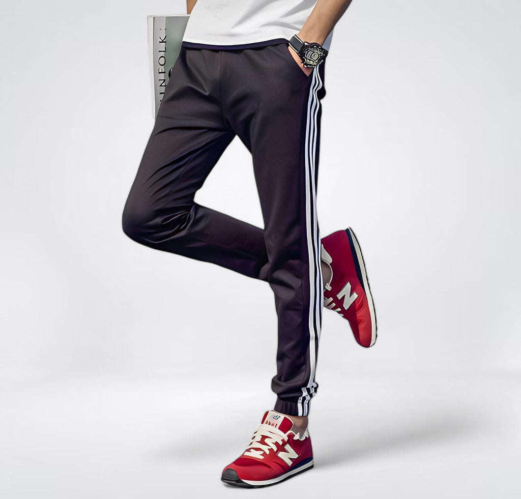 VAREN — Men's Athletic Track Pants with Stripe Detail