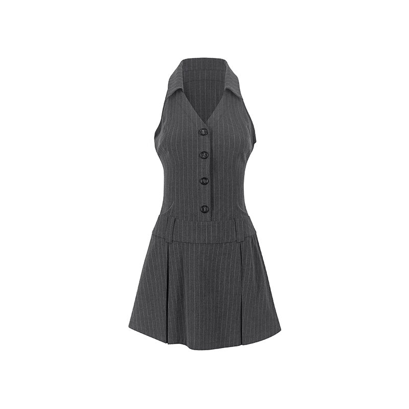 BRIXON — Pleated Maxi Dress with Feminine Movement