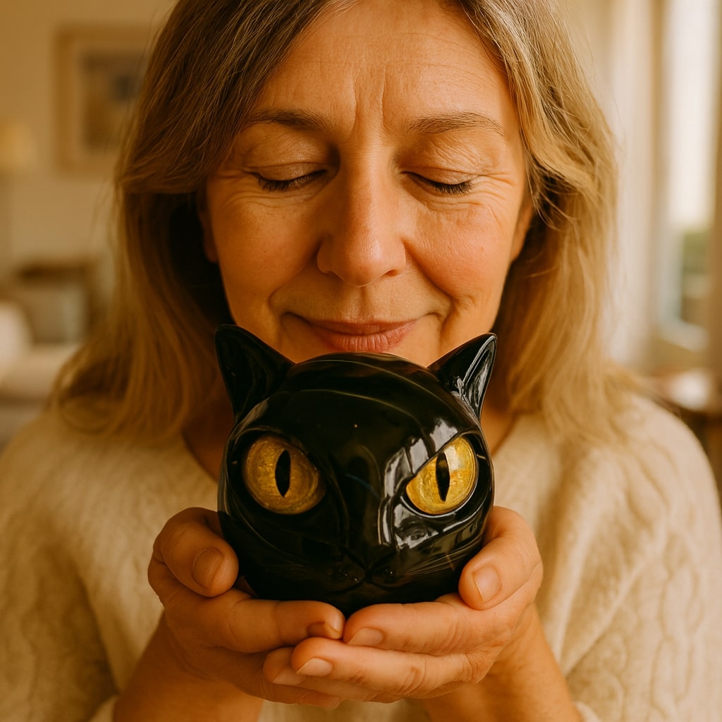 ZANVEN — Black Cat Sculpture Decor with Matte Finish