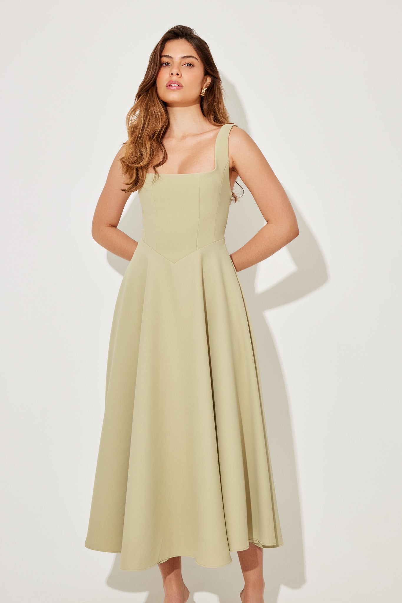 AERE — Women's Elegant Dress with Clean AURA Drape