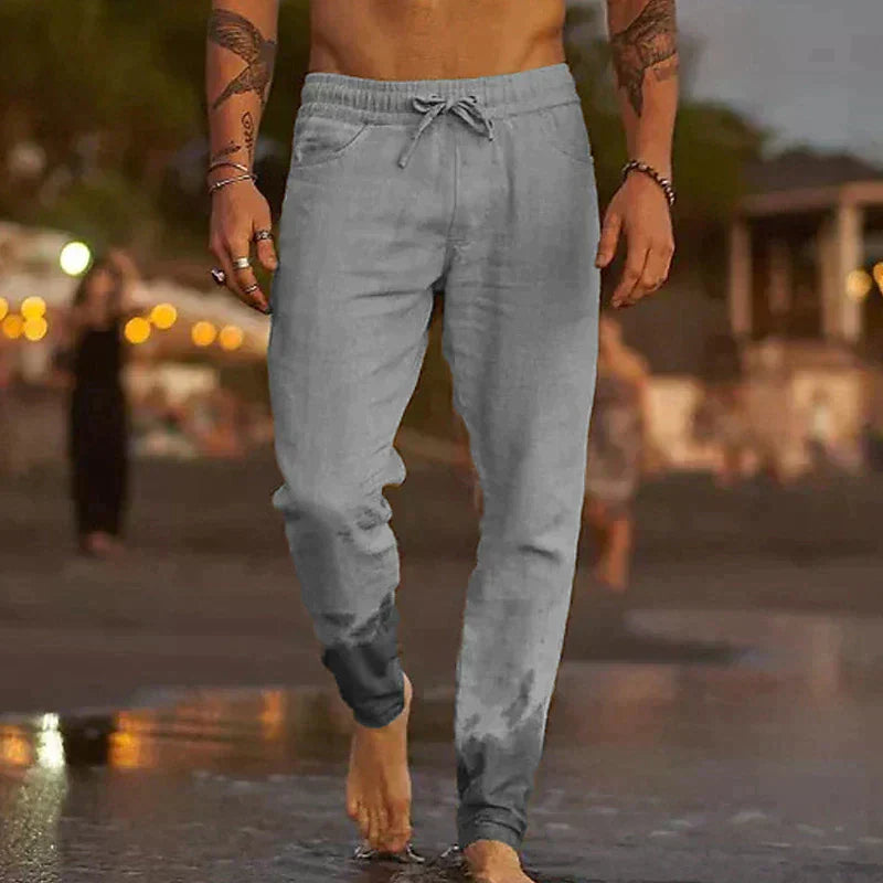 COVRA — Linen Beach Pants with Relaxed Summer Fit Look