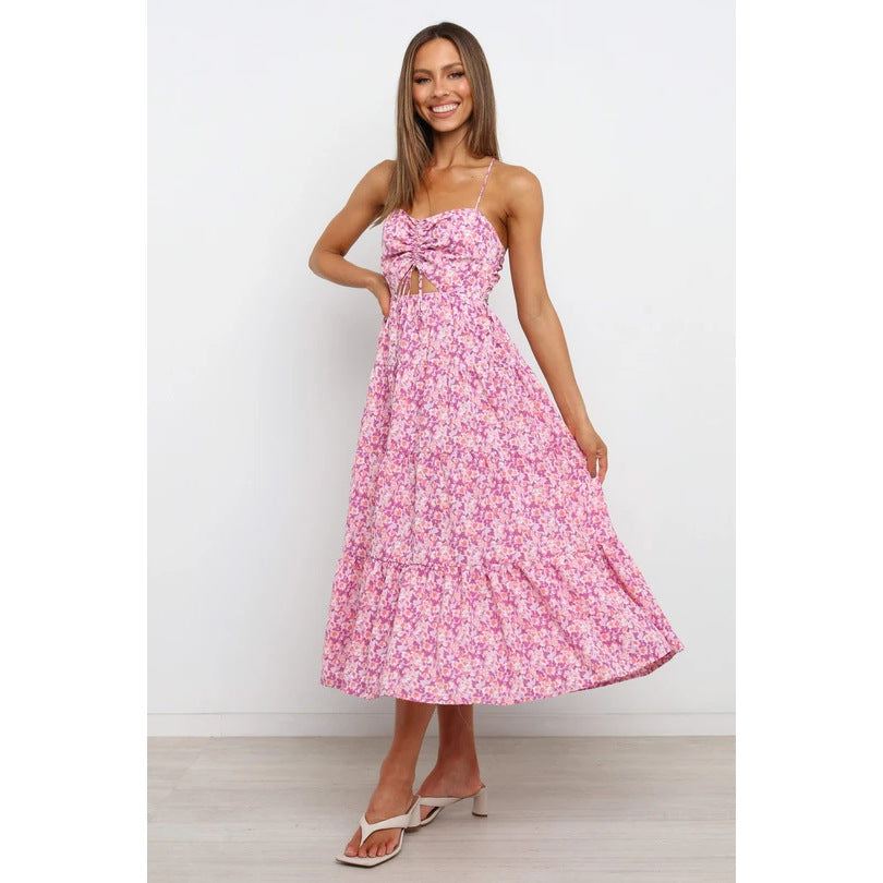 VARAR — Floral Maxi Dress with Soft Statement Drape