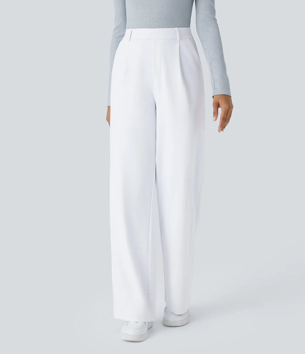 ELOR — Women's Wide-Leg Tailored Pants with Clean Drape