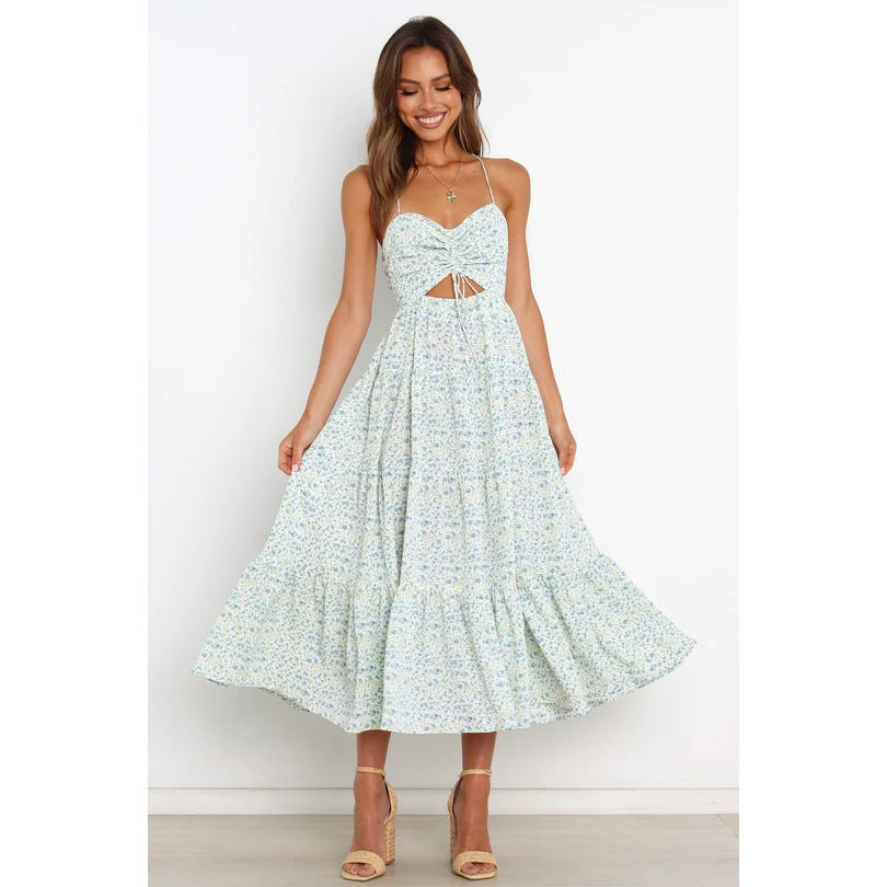 VARAR — Floral Maxi Dress with Soft Statement Drape