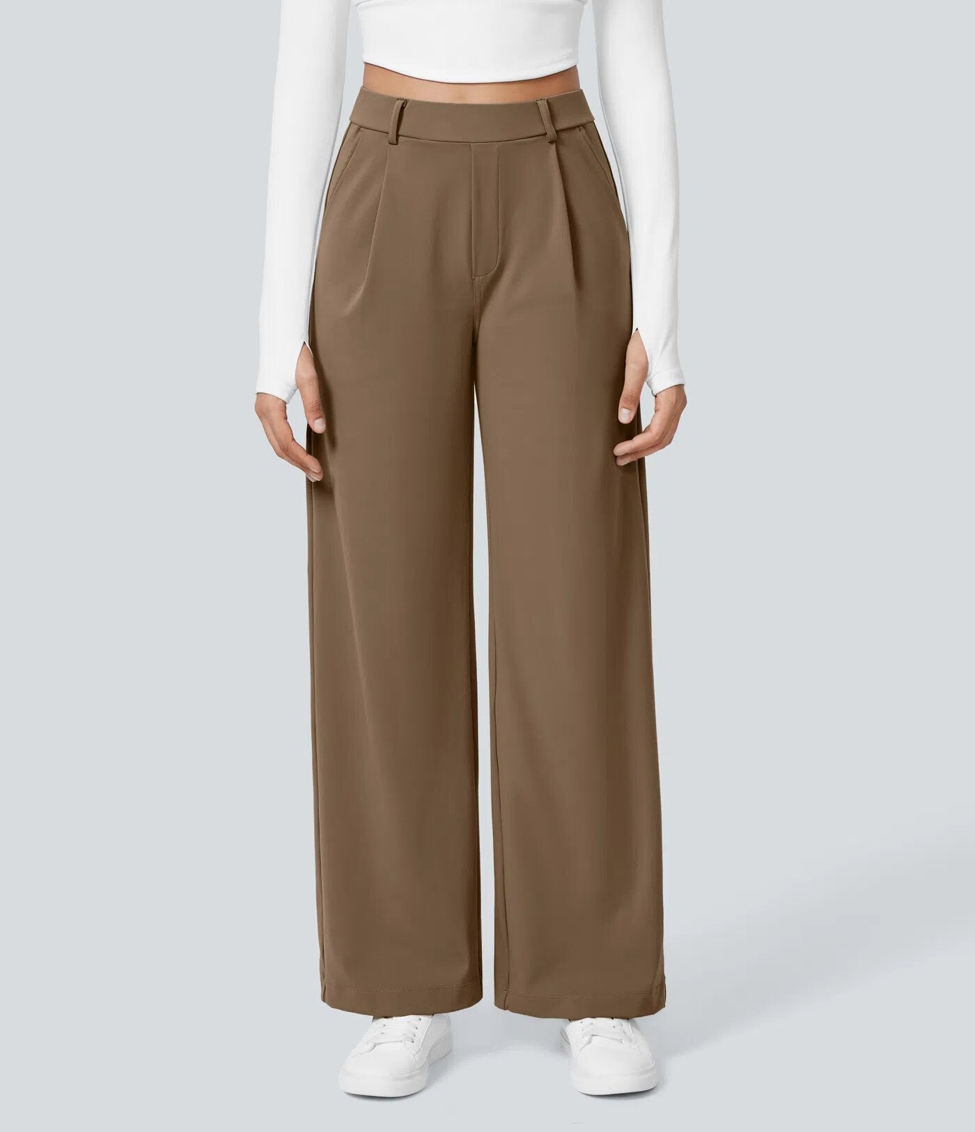 ELOR — Women's Wide-Leg Tailored Pants with Clean Drape