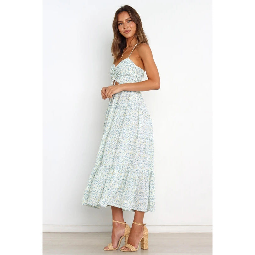 VARAR — Floral Maxi Dress with Soft Statement Drape