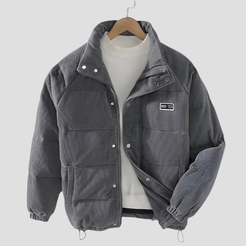 MARIN — Corduroy Sherpa-Lined Utility Jacket Coat with Sharp Detail