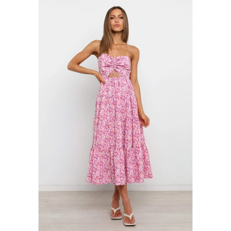 VARAR — Floral Maxi Dress with Soft Statement Drape
