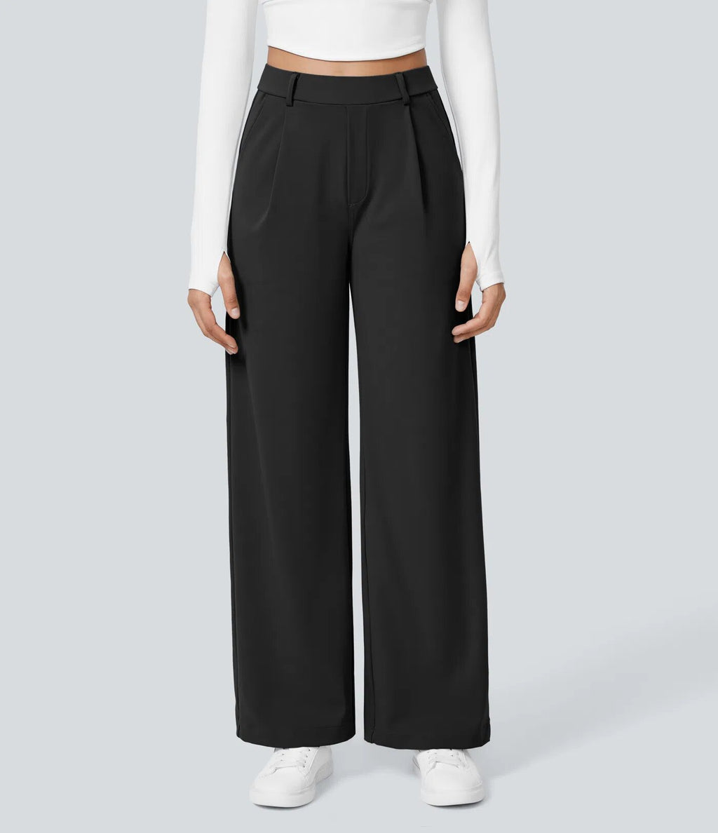 ELOR — Women's Wide-Leg Tailored Pants with Clean Drape