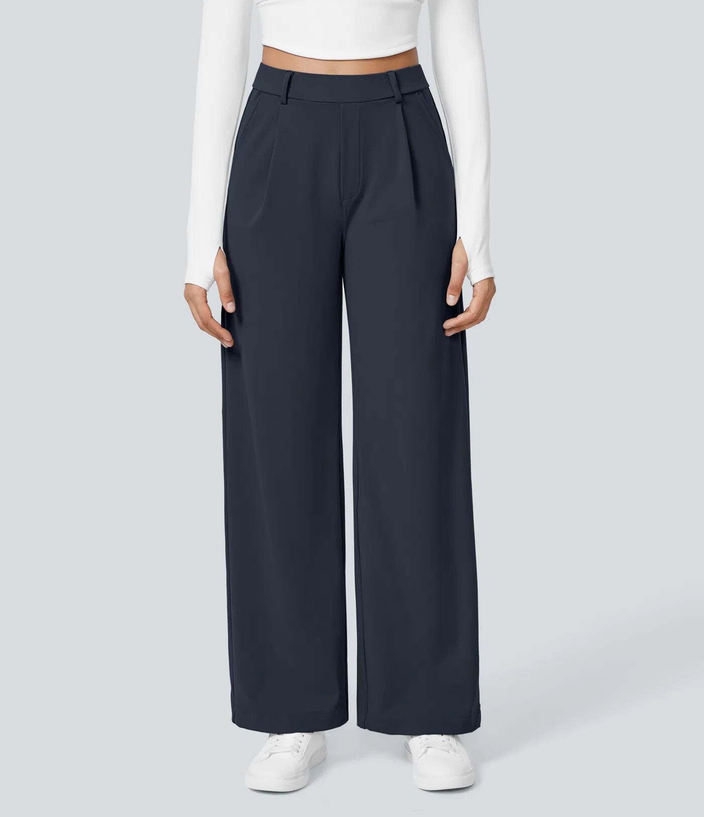ELOR — Women's Wide-Leg Tailored Pants with Clean Drape