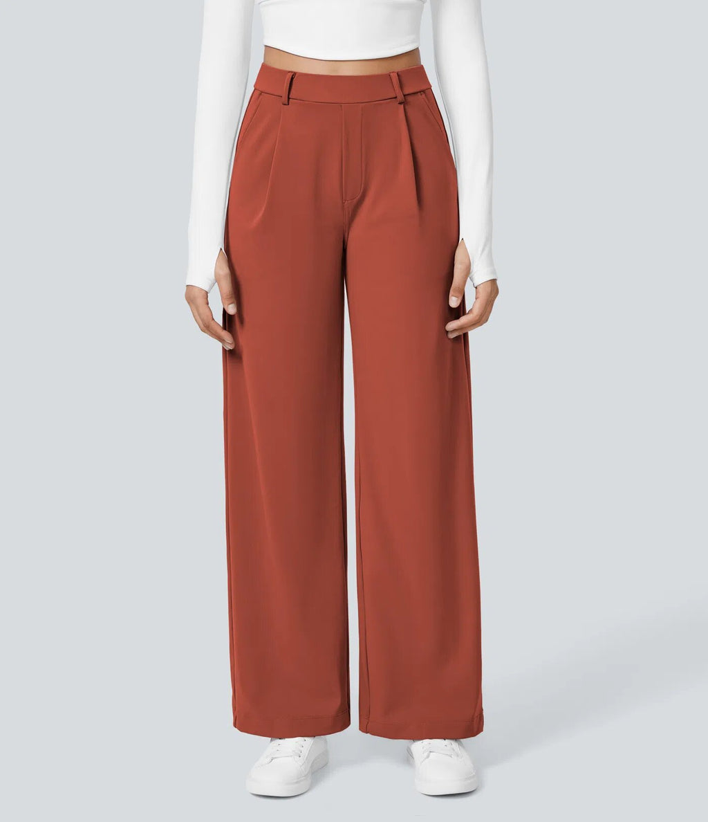 ELOR — Women's Wide-Leg Tailored Pants with Clean Drape
