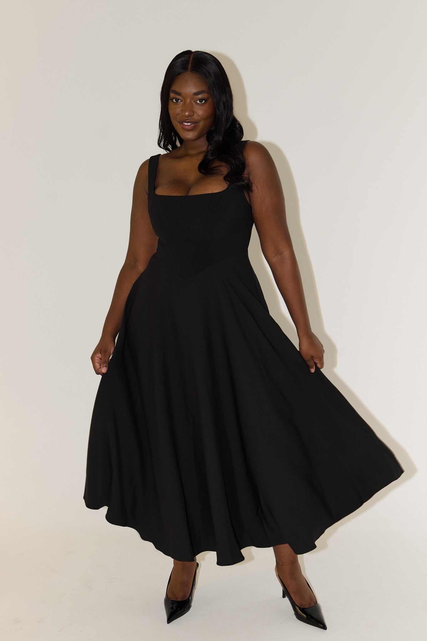 AERE — Women's Elegant Dress with Clean AURA Drape