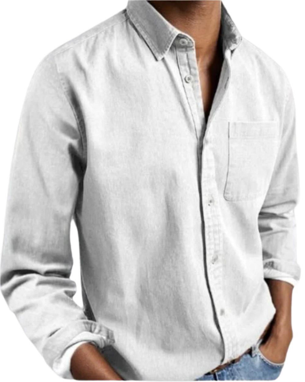 KORON — Soft Cotton Blend Casual Button Shirt for Men