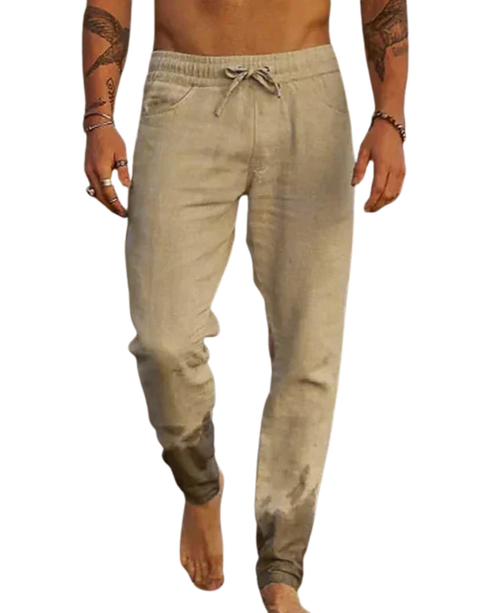 COVRA — Linen Beach Pants with Relaxed Summer Fit Look