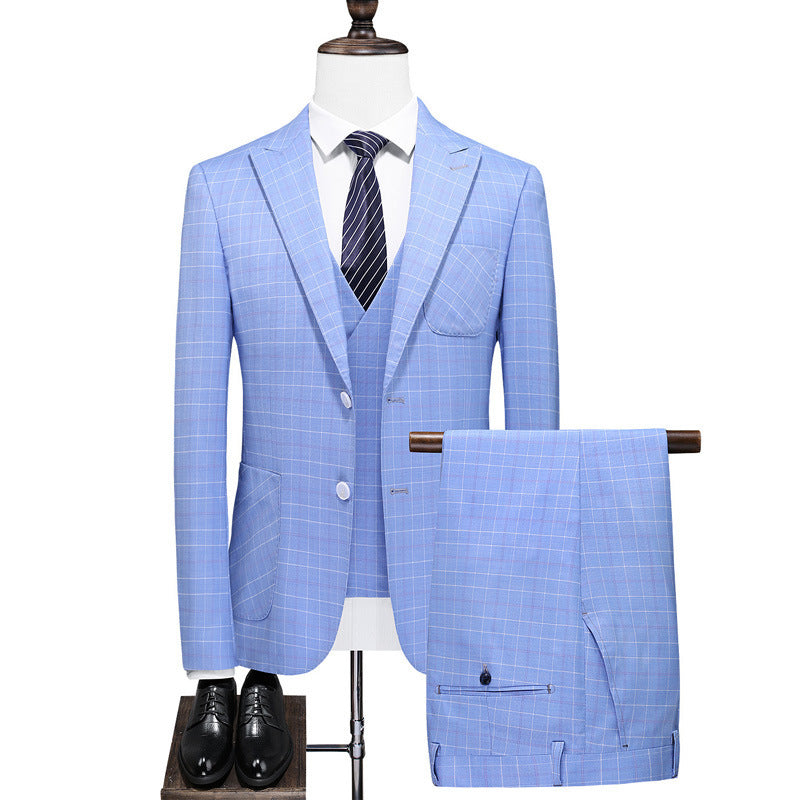DAXA — Men's Tailored Three-Piece Suit Set with Sharp Detail