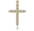 LYRRIS — Crystal Cross Pendant Necklace in Gold Tone