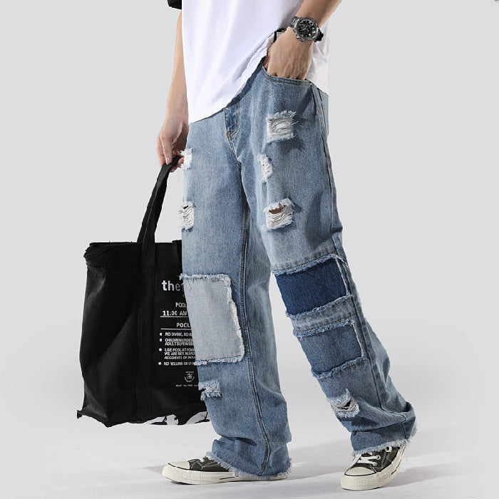 VYRINN — Men's Relaxed Baggy Utility Denim Jeans Fit