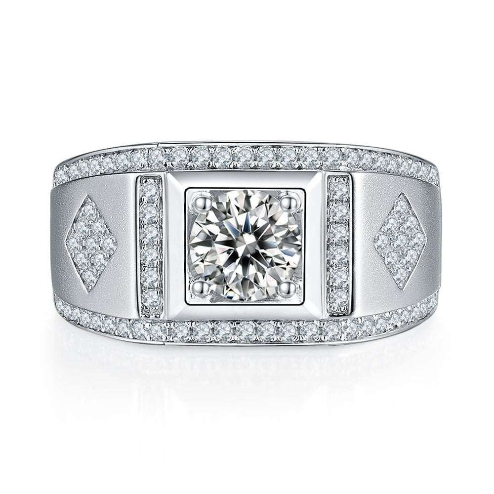 LENION — Men's 1 Carat Moissanite Wedding Band Ring