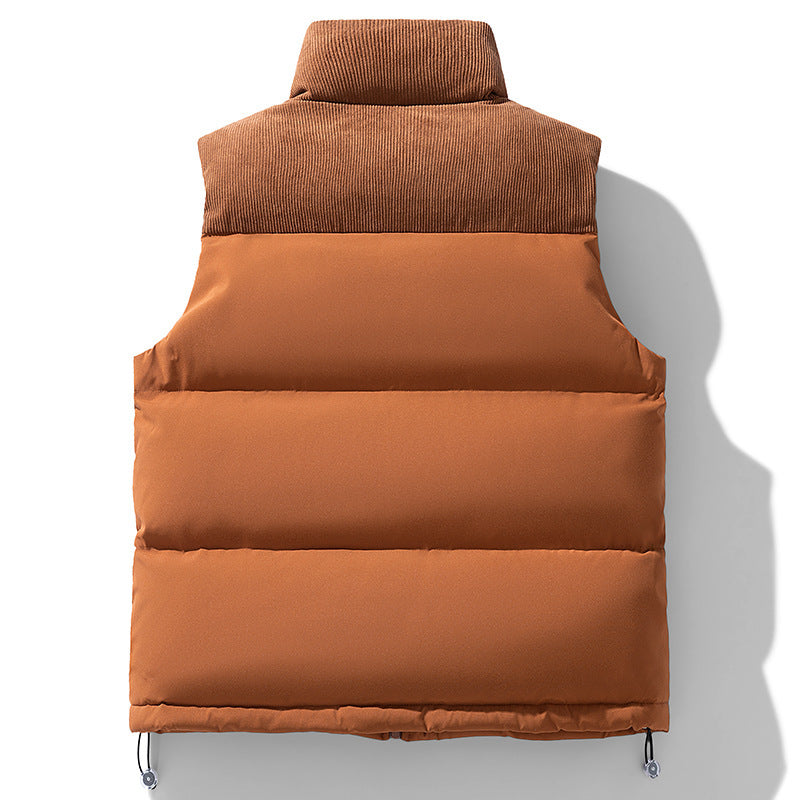 RAEON — Men's Color-Block Corduroy Puffer Vest Jacket