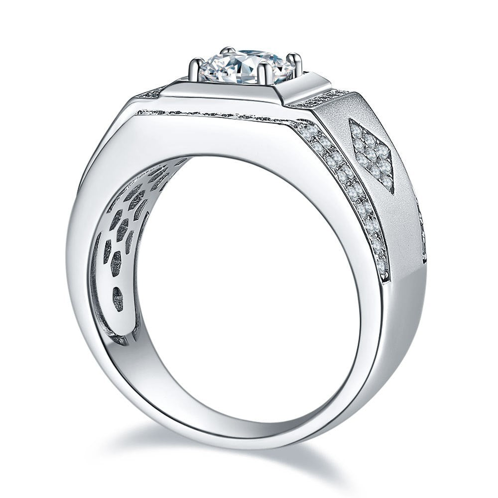 LENION — Men's 1 Carat Moissanite Wedding Band Ring