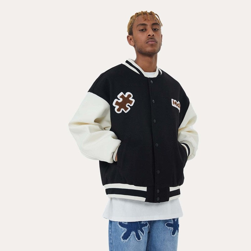 ROVIRA — Vintage Street Varsity Jacket with Contrast Trim