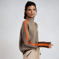 CAELON — Couture Stripe Turtleneck Sweater for Women