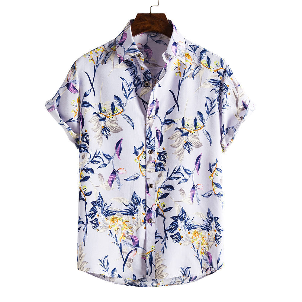 CALION — Men's Floral Vacation Shirt with Short Sleeves