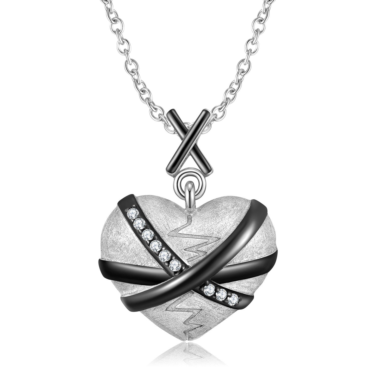 FENIS — Gold-Plated Heart Necklace in 925 Silver with Sharp Detail