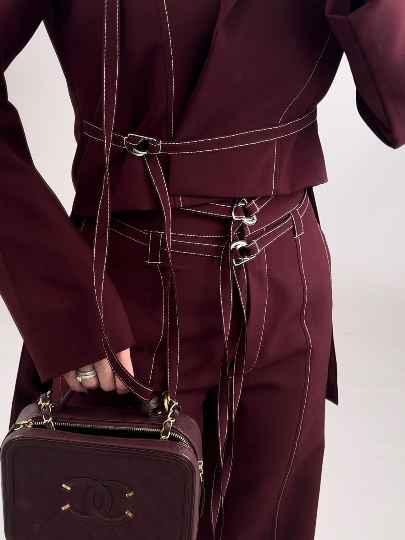 ELVEN — Lace-Up Top and High-Waist Pants Set for Women