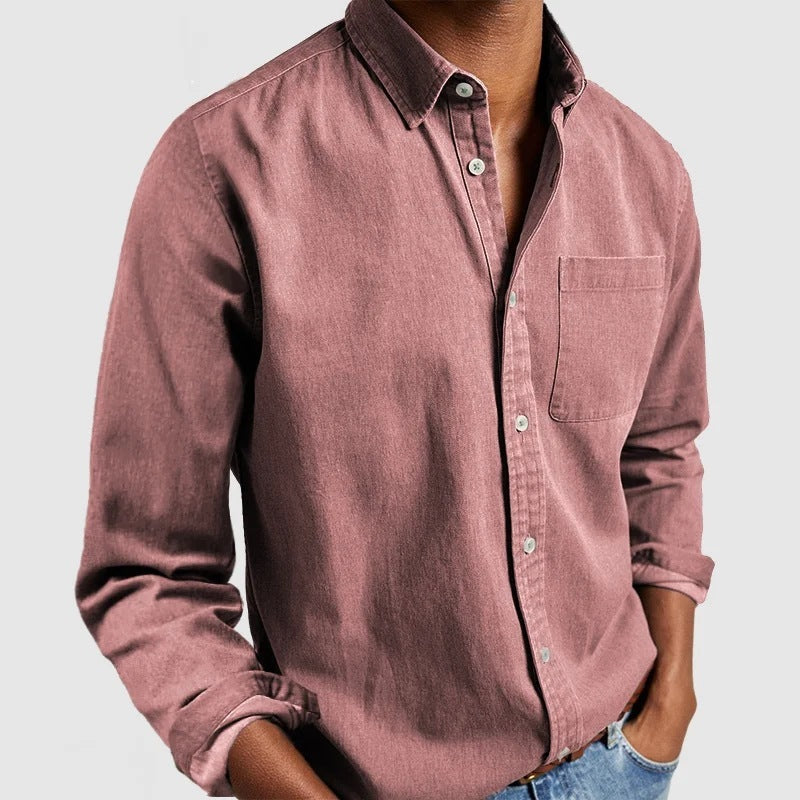 AXORA — Men's Button-Up Shirt with Clean Daily Finish