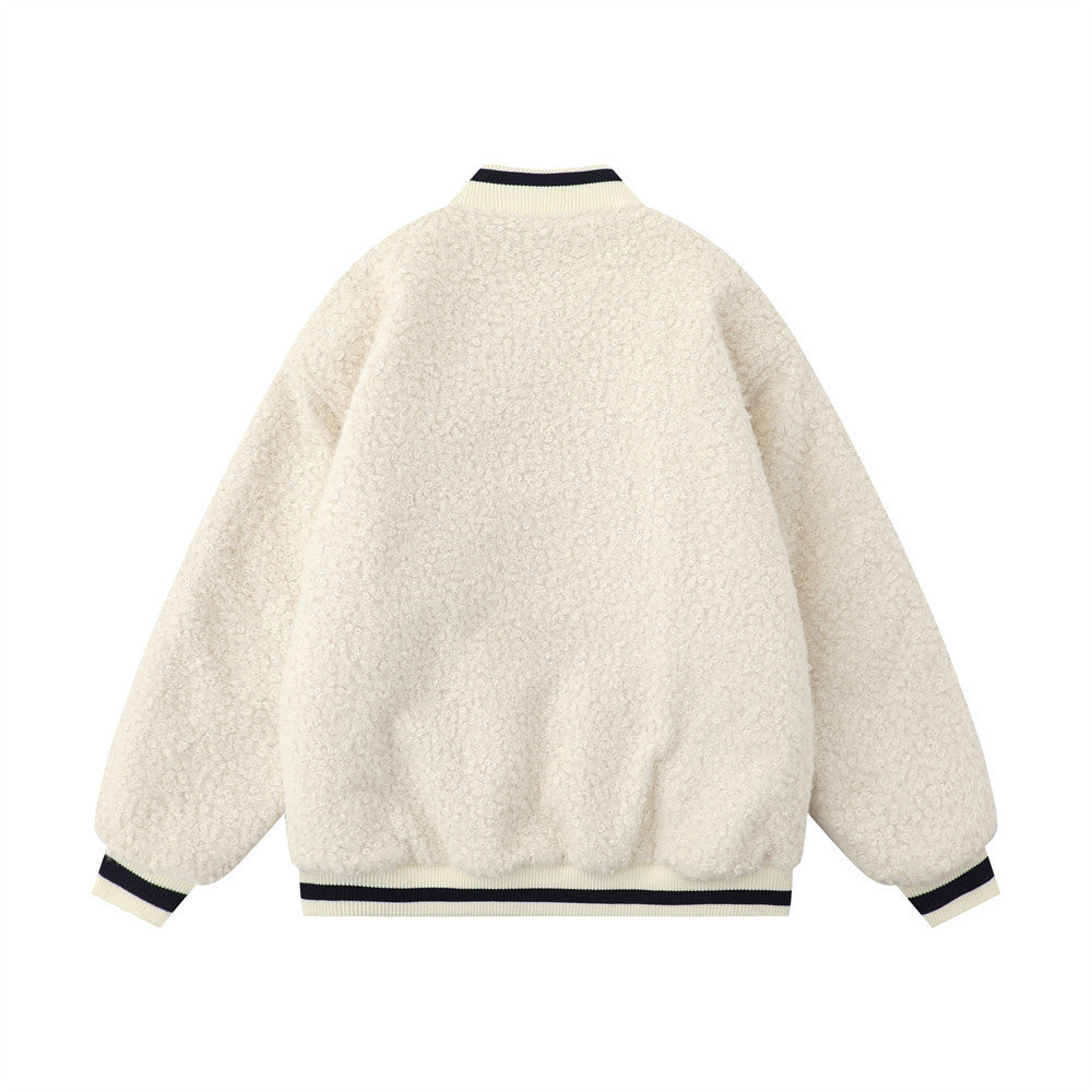 VEXDEN — Men's Sherpa Varsity Jacket in Oversized Fit