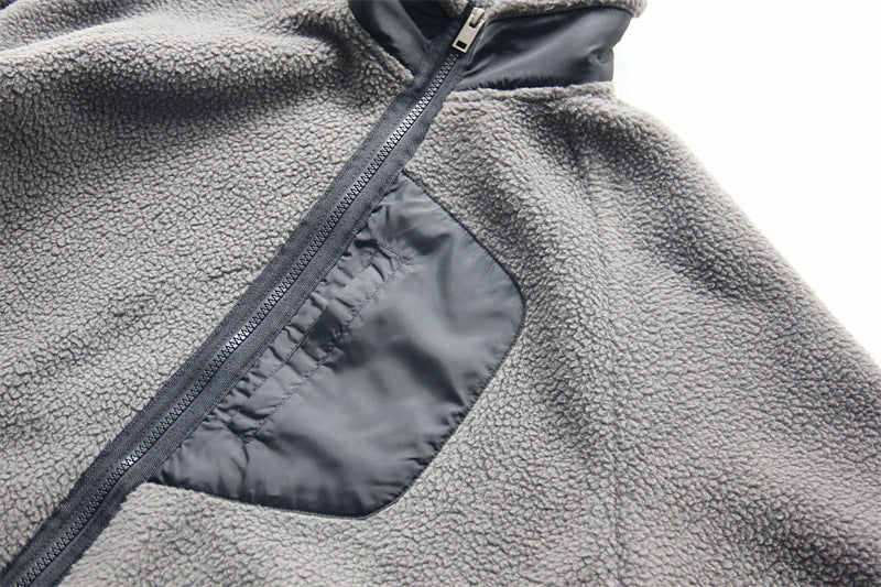 EVEL — Men's Polar Fleece Hoodie with Stand Collar