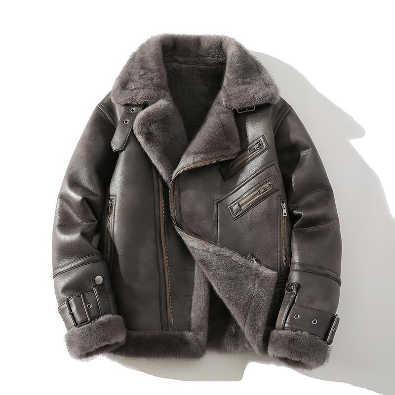 SORAN — Men's Faux Shearling Aviator Jacket with Warm Lining
