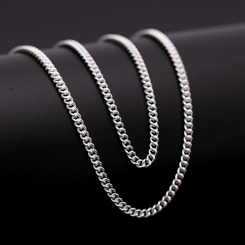 WESIA — 990 Pure Silver Cuban Necklace for Men Daily