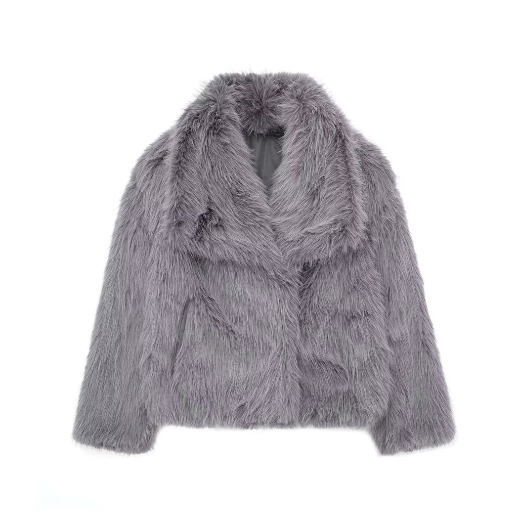 WESOR — Plush Faux Fur Lapel Winter Coat for Women