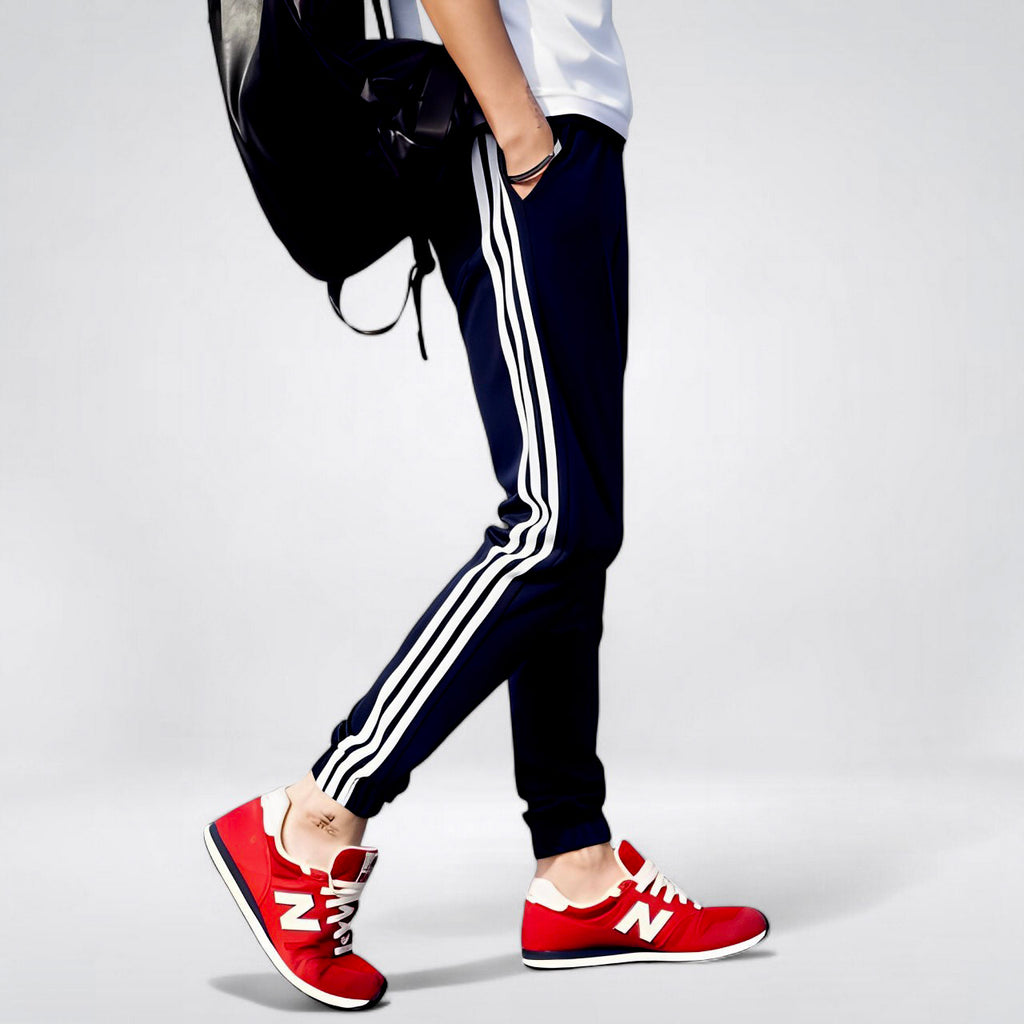 VAREN — Men's Athletic Track Pants with Stripe Detail