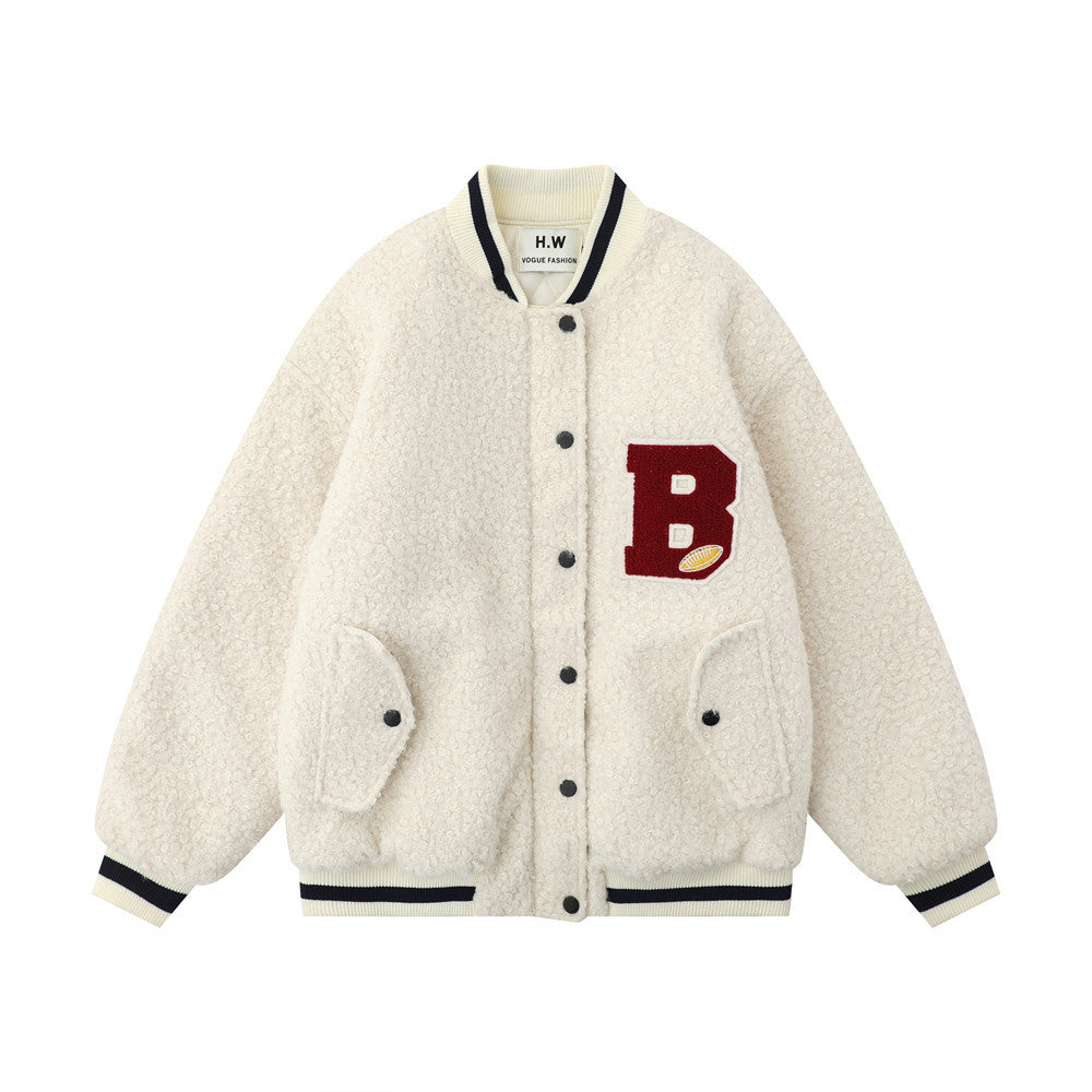 VEXDEN — Men's Sherpa Varsity Jacket in Oversized Fit